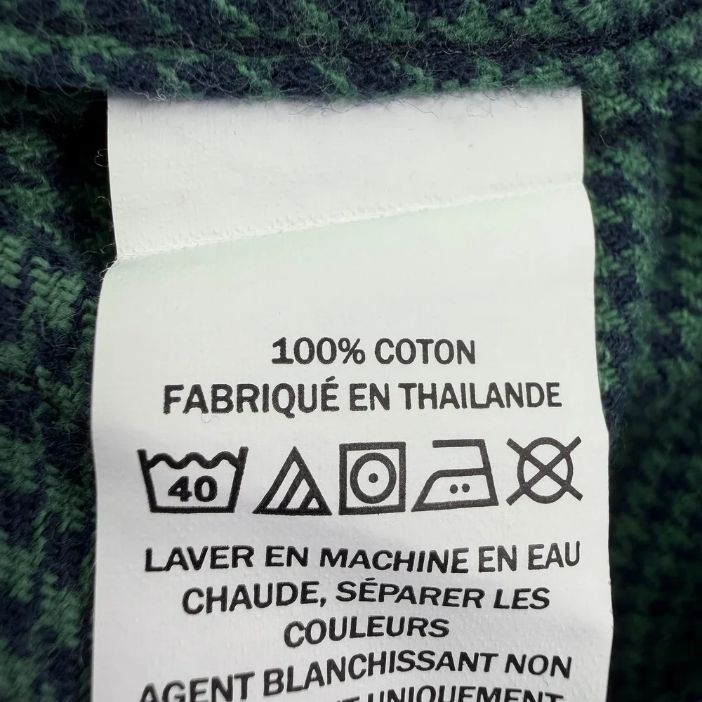 LL Bean Shirt Mens LT Tall Green Wicked Good Flannel Houndstooth Slightly Fitted